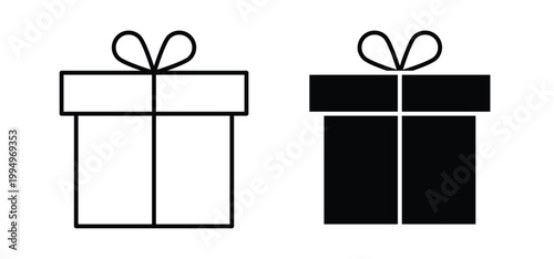 Gift box icon editable stroke outline vectors. EPS10