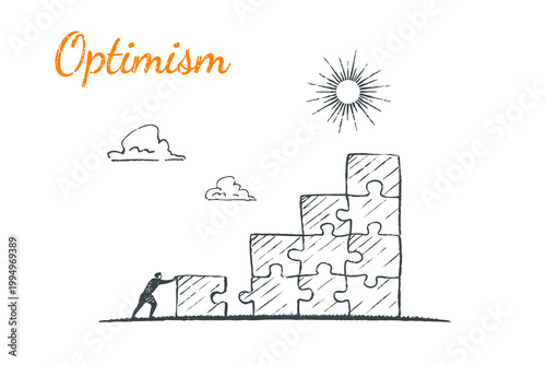 Optimism - growth mindset success concept