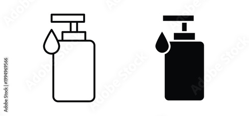 Hand sanitizer icon editable stroke outline vectors. EPS10