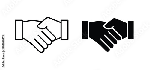 Handshake icon editable stroke outline vectors. EPS10