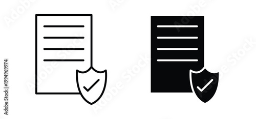 Insurance policy icon editable stroke outline vectors. EPS10