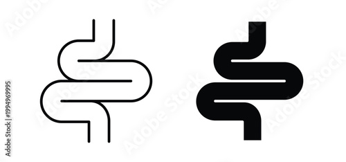 Intestines icon editable stroke outline vectors. EPS10