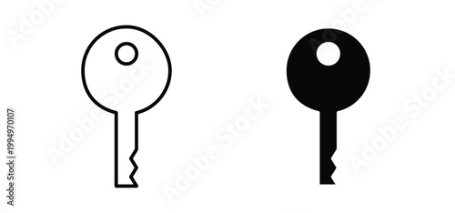 key icon editable stroke outline vectors. EPS10