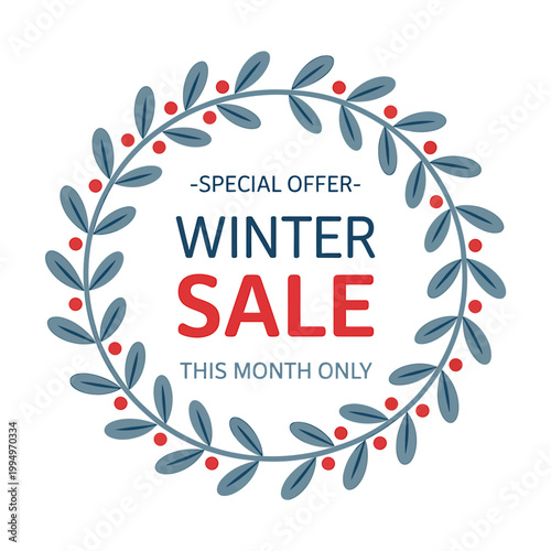 Winter sale special offer this month only graphic design element