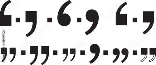 Quotation mark symbols set featuring punctuation styles for text design