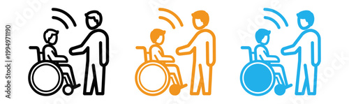 Inclusive community people with and without disabilities interacting