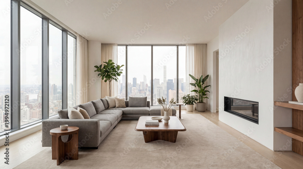 Fototapeta premium Modern Skyline Living Room