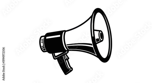 Foto Black and white illustration of a megaphone