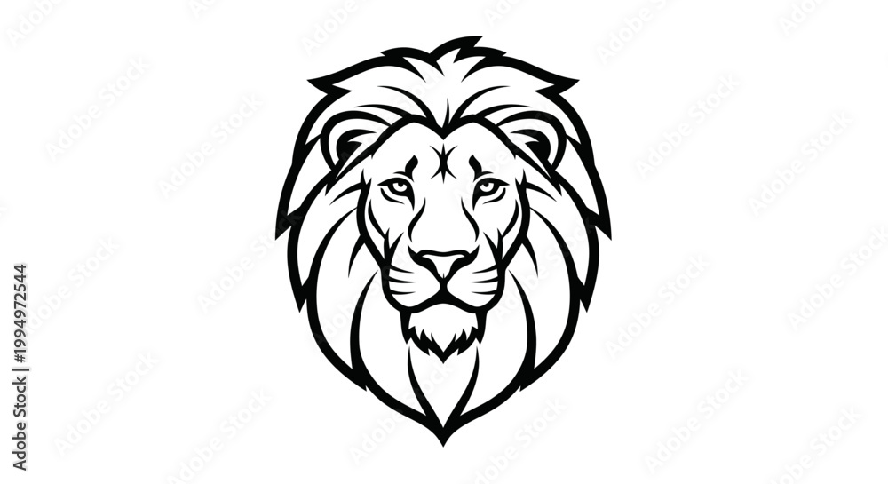 Fototapeta premium Majestic lion head logo vector illustration isolated on white background