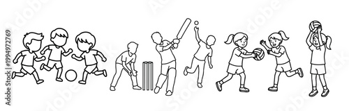 Kids Playing shilloute clip art