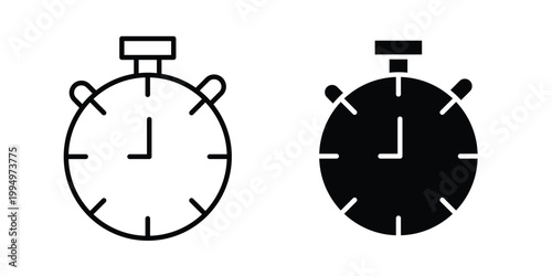 Stop watch icon. glyph style icon. Stroke icons