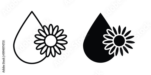 Sunflower oil icon. glyph style icon. Stroke icons