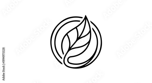 Simple Plant Round Line Logo Aesthetics