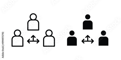 Third party icon. glyph style icon. Stroke icons