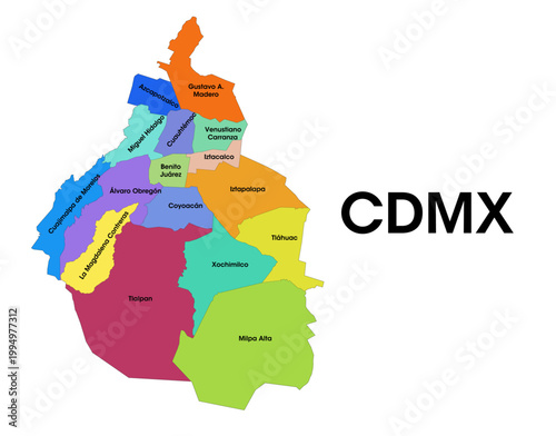 mexico city map with names