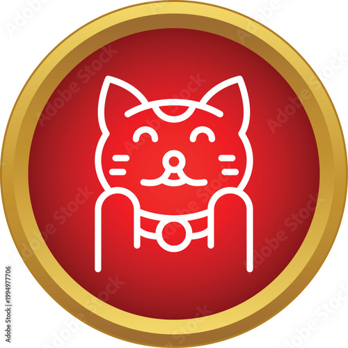 Maneki neko, a traditional japanese lucky cat, icon of prosperity and good luck