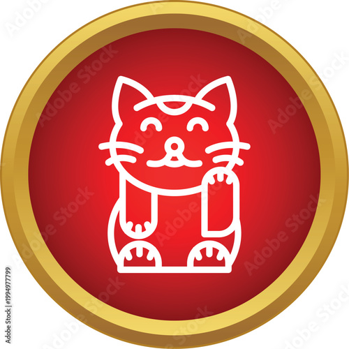 Maneki neko, a traditional japanese lucky cat, symbolizing wealth and good fortune