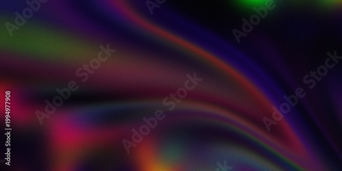 Vibrant iridescent swirls in dark gradient background with neon hues