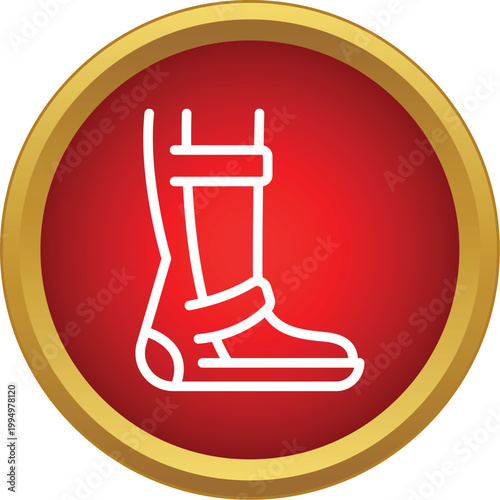 Leg wearing orthopedic boot providing support for rehabilitation