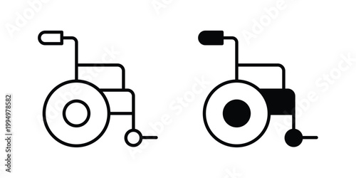 Wheelchair icon. glyph style icon. Stroke icons