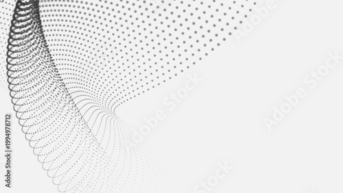 Futuristic Dotted Wave. Particle Wave. Vector Illustration. Abstract background with a dynamic wave on a light background.