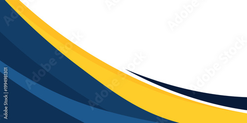 blue and yellow wavy shape background. suitable for business poster design, corporate banner, presentation, flyer, social media post. vector illustration