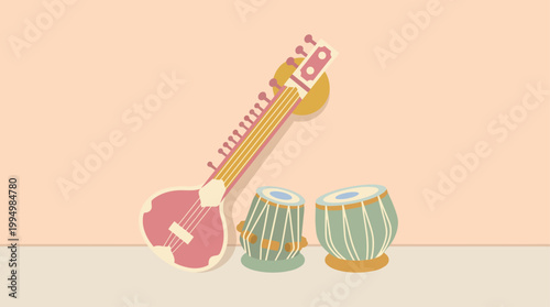 Traditional Indian Musical Instruments.