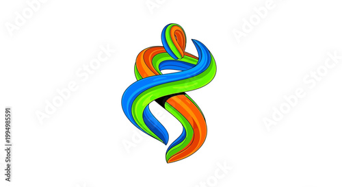 Vibrant Flowing Abstract Ribbon Art