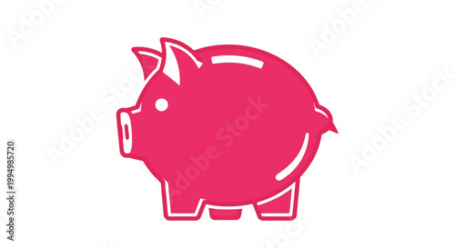 Pink piggy bank icon on a white background