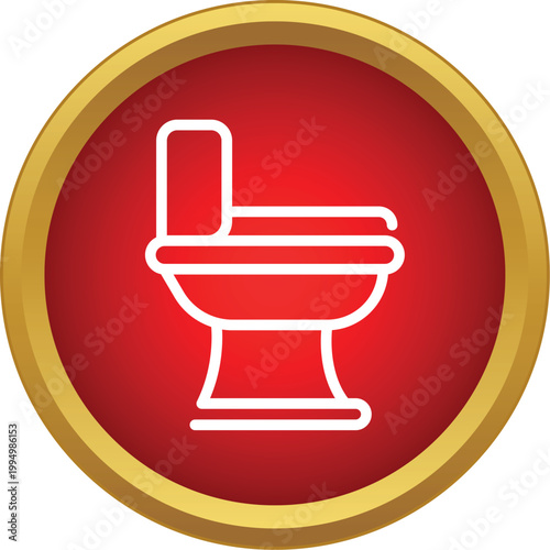Toilet symbol representing restroom, hygiene, and plumbing