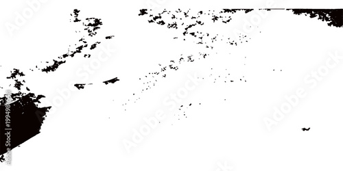 A grunge black ink splat background featuring a vector paint splatter design with flying bird flock silhouettes and a dirty stain texture illustration