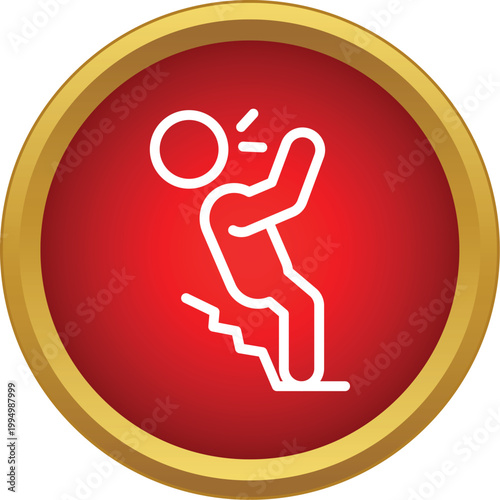 Person slipping and falling down stairs, indicating a safety hazard