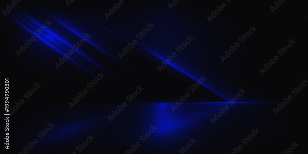 Obraz premium Glowing abstract blue art design with stars in dark space featuring light rays and motion waves for a digital energy backdrop wallpaper