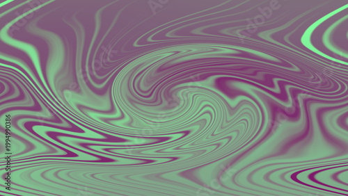 “Abstract marbled swirl with green purple wavy fluid lines creating dynamic motion pattern resembling liquid art texture”