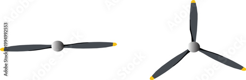 Airplane propeller blade Icon set vector aircraft engine wood propeller Illustration. a fan blade set on white background.