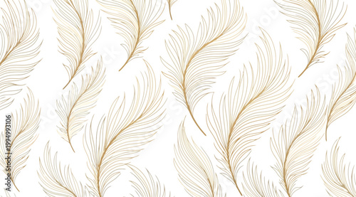 Pattern of golden feathers