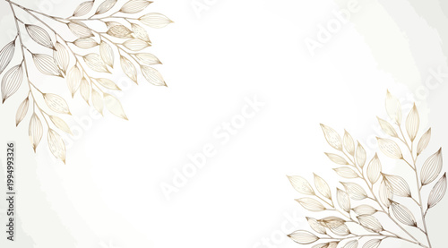 Golden leaves branch frame