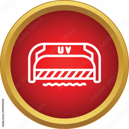 Uv lamp icon representing disinfection and sterilization processes by ultraviolet light