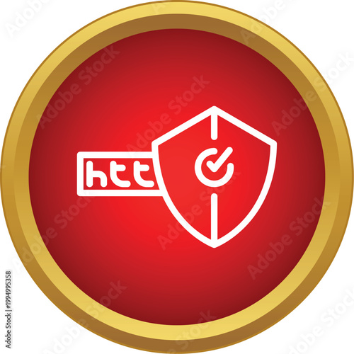 Secure http protocol with shield and checkmark symbolizing internet protection