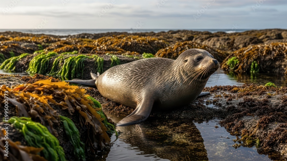 Fototapeta premium Seal on rocks