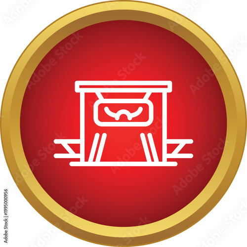 Rodeo gate outline icon presenting a bull silhouette