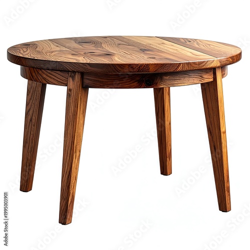 Brown wooden round coffee table furniture.