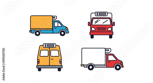 Refrigerated Van Line art abstract clean graphic vector