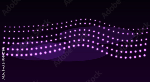 Purple neon light wave in dark background with purple glow for music festival