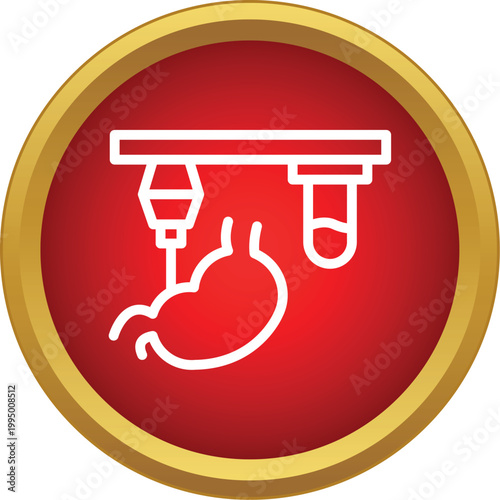 Stomach undergoing endoscopy with medical equipment for diagnostic examination