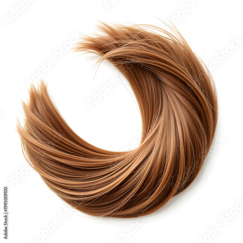 hair strand for hair care treatment and beauty concept isolated on white background