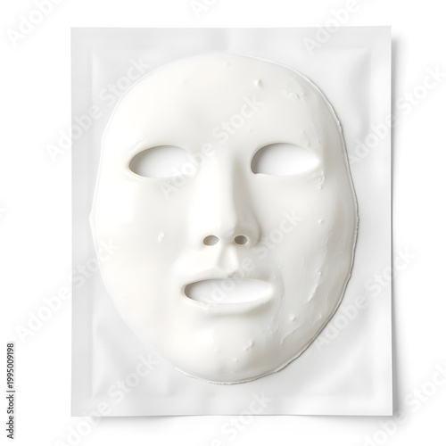 sheet face mask for skincare hydration and beauty routine isolated on white background