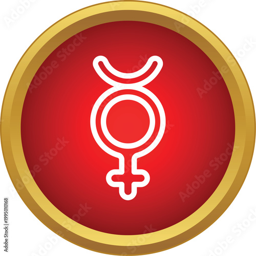 Mercury symbol representing communication, travel, and intellect in astrology and alchemy