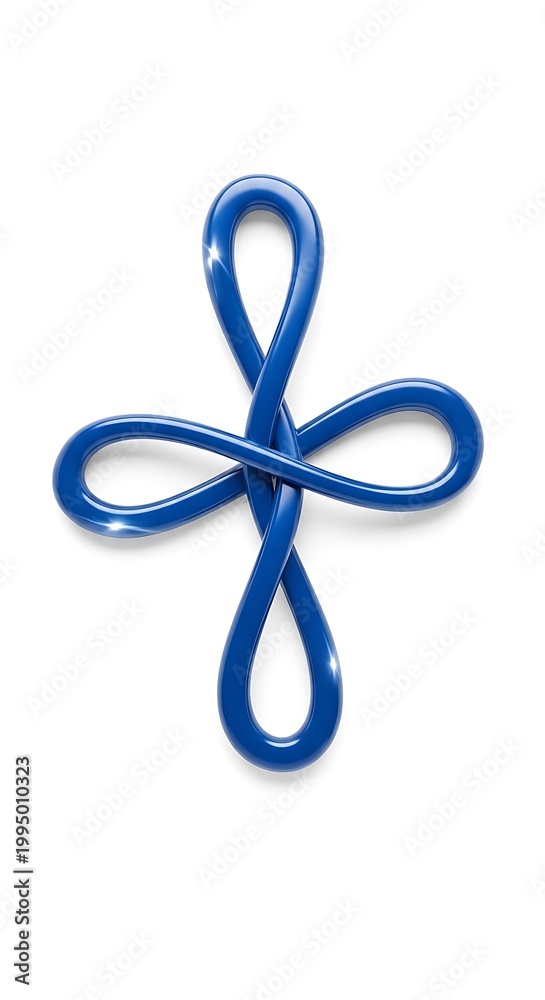 Fototapeta premium Blue infinity symbol intertwined loops.