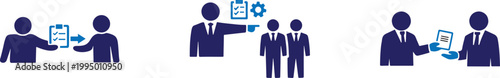 Delegation technique icon vector, task management and team workflow symbol.